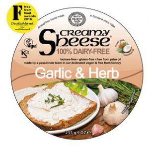 Non-Dairy Cream Cheese Substitute - Creamy Sheese Garlic & Herb Cheese Spread
